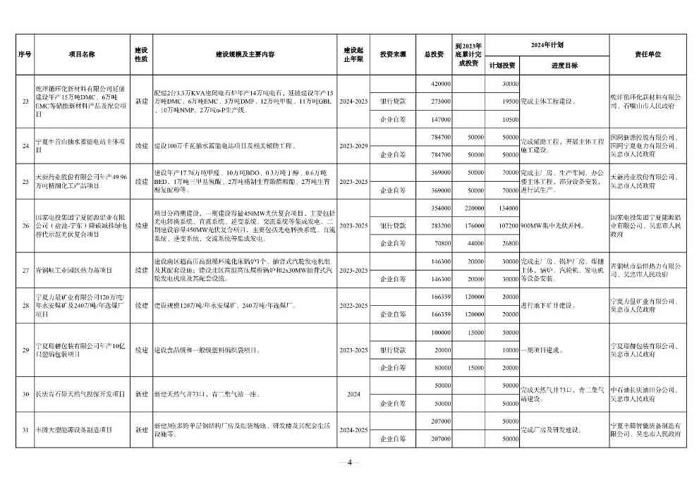 宁夏2024年重点项目清单：210个项目 涉及多个环保项目(图4)
