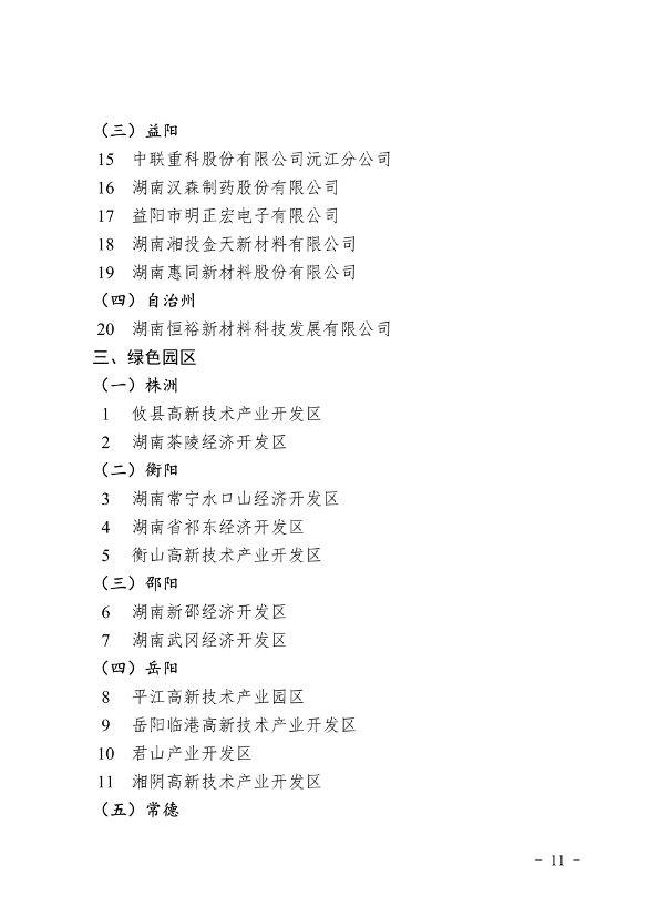 完整名单发布 湖南省公布2023年绿色制造体系创建计划(图11)