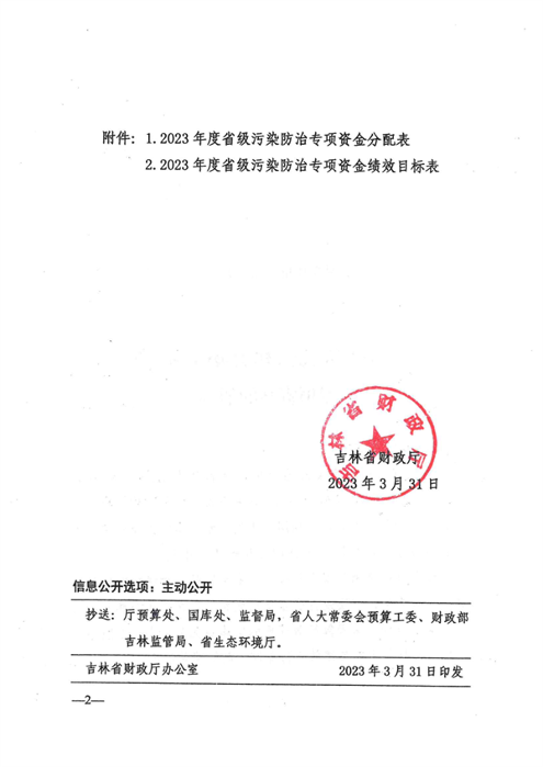 8319万 吉林省下达2023年省级污染防治专项资金(图2)