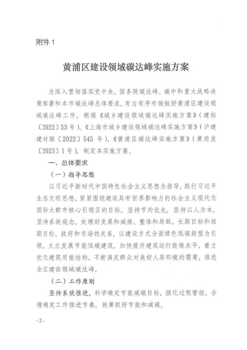 关于印发《黄浦区建设领域碳达峰实施方案》的通知(图2)