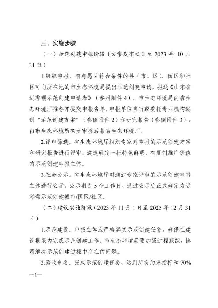 《山东省近零碳城市、近零碳园区、 近零碳社区示范创建实施方案》印发(图4)