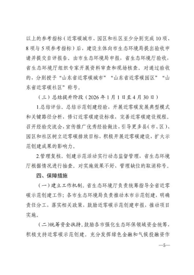 《山东省近零碳城市、近零碳园区、 近零碳社区示范创建实施方案》印发(图5)