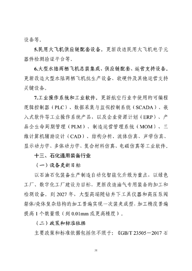 工业和信息化部印发《工业重点行业领域设备更新和技术改造指南》(图31)