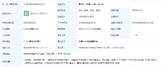 注册资本1亿元！葛洲坝集团等成立水务公司
