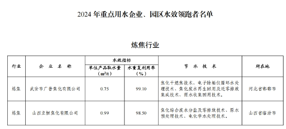 82家！2024年全国重点用水企业、园区水效领跑者出炉