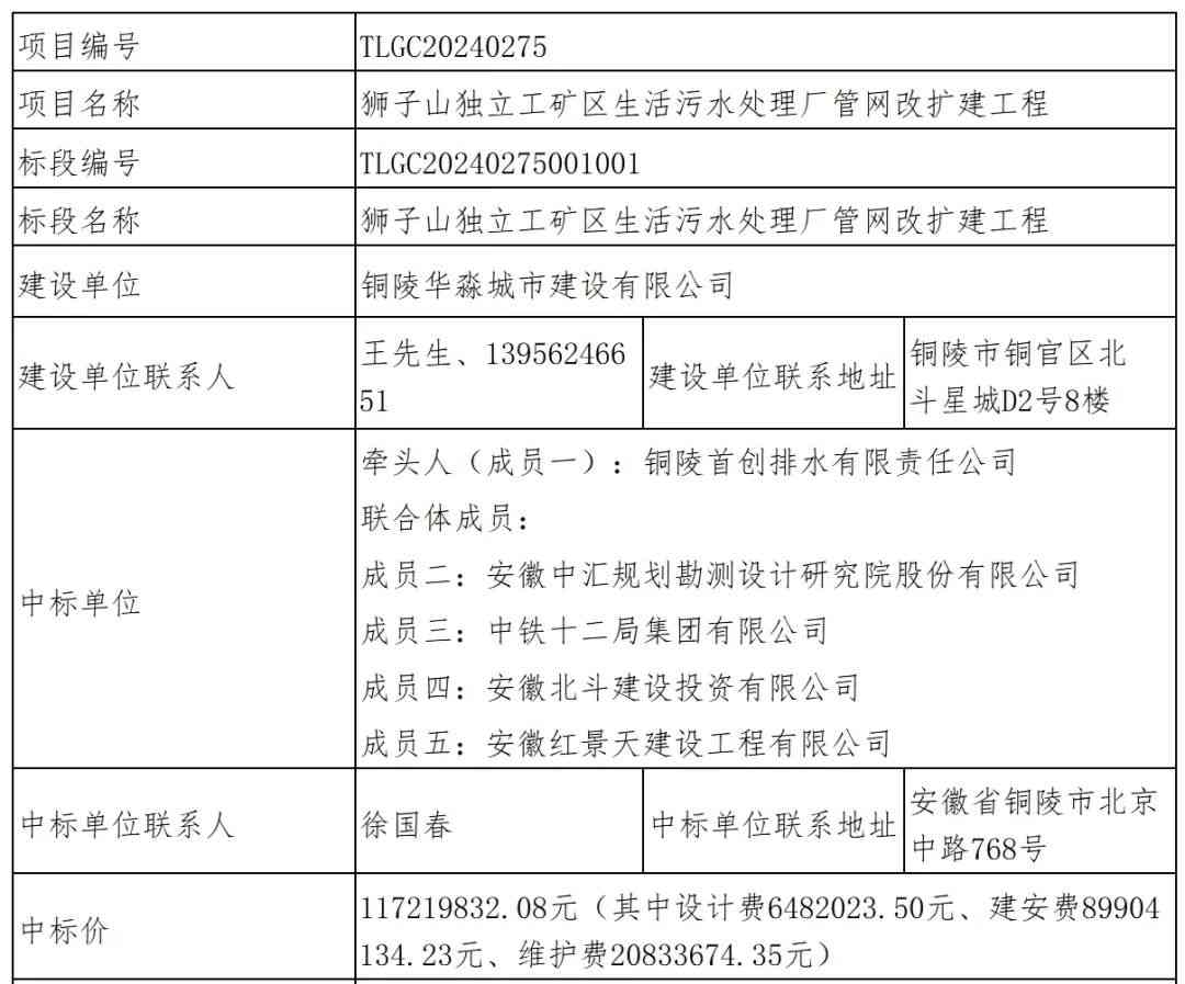 1.17亿！首创环保牵头中标狮子山独立工矿区生活污水处理厂管网改扩建工程
