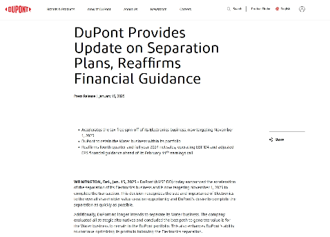 杜邦取消分拆水务业务