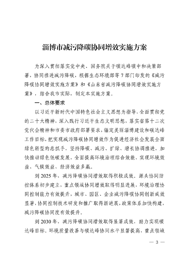 《淄博市减污降碳协同增效实施方案》发布(图3)