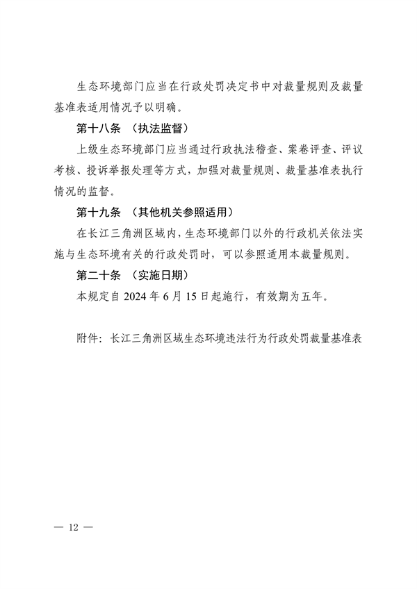 上海、江苏、浙江三地联合印发《长江三角洲区域生态环境行政处罚裁量规则》(图13)
