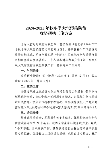 湖北省发布《2024-2025年秋冬季大气污染防治攻坚帮扶工作方案》(图3)