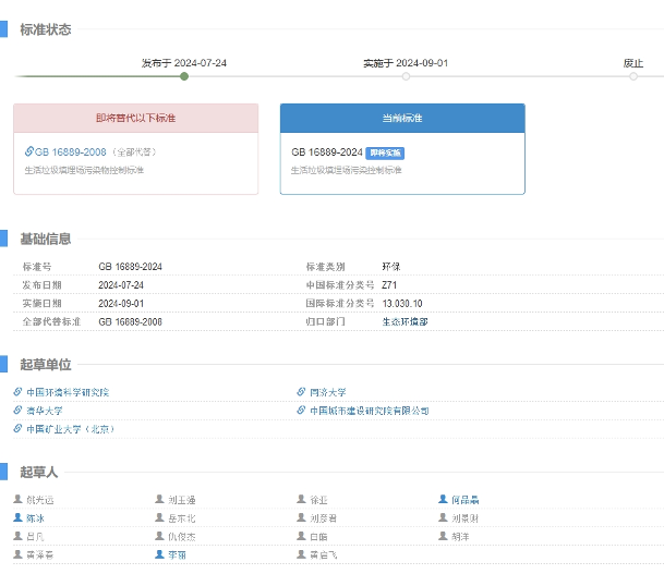 《生活垃圾填埋场污染控制标准》GB16889-2024发布，9月1日起实施(图2)