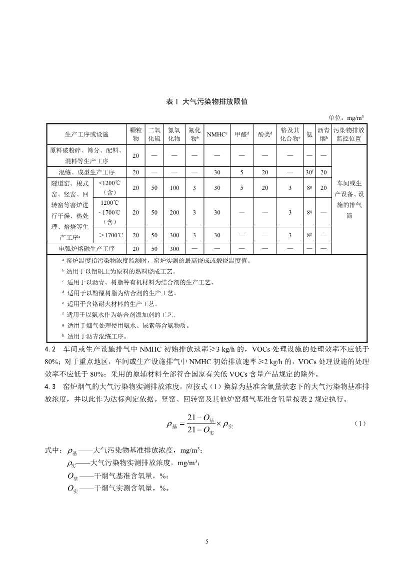 生态环境部发布《耐火材料工业大气污染物排放标准（征求意见稿）》(图10)